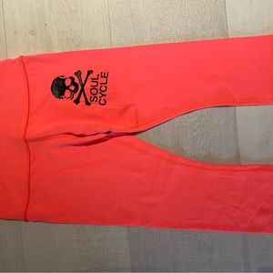 Lululemon x Soul Cycle Neon Orange Cropped Leggings